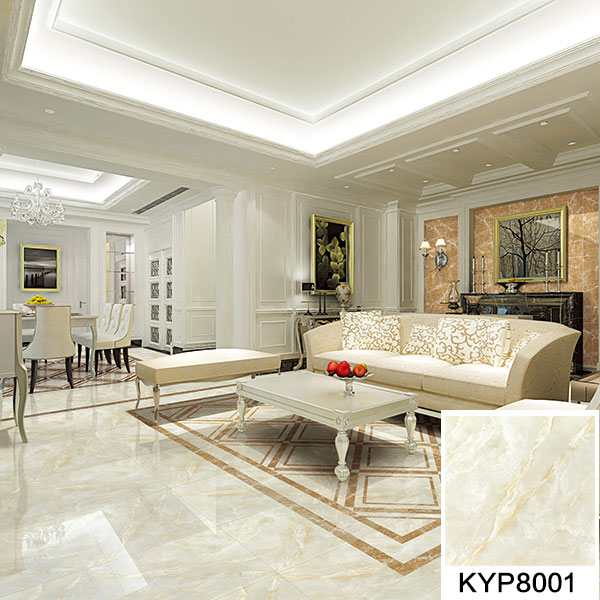 南宫娱乐玉石瓷砖天山玉KYP8001瓷砖客厅应用效果图